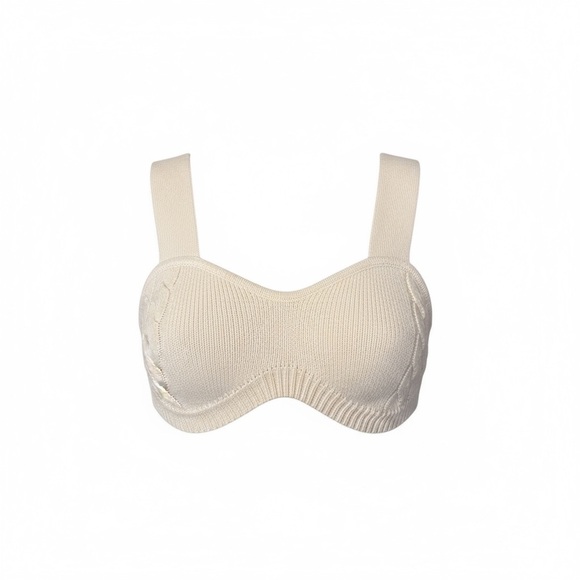 Princess Polly Tops - Princess Polly knit Cream Bra Top Xsmall/Small